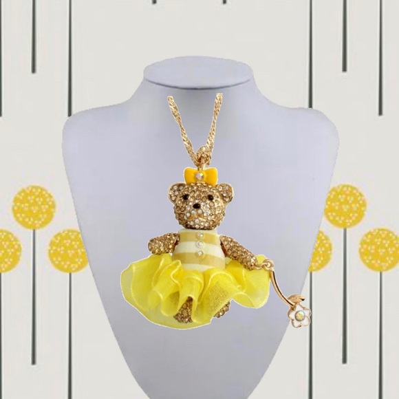 2021 LILY FLOWER BEAR PENDANT YELLOW - Picture 3 of 10
